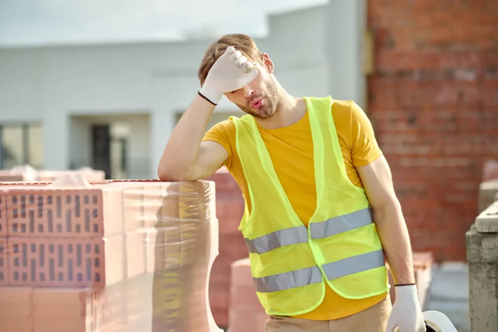trabajador pasando calor