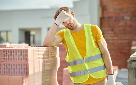 trabajador pasando calor